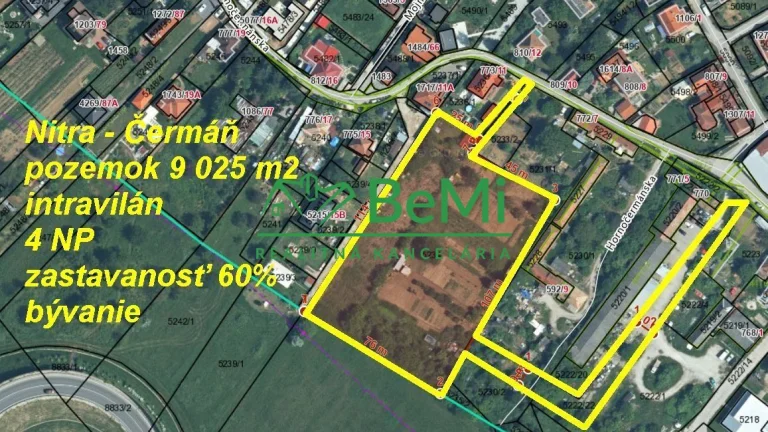 Pozemok Nitra - Čermáň 9 025 m2 intravilán bývanie ID 497-14