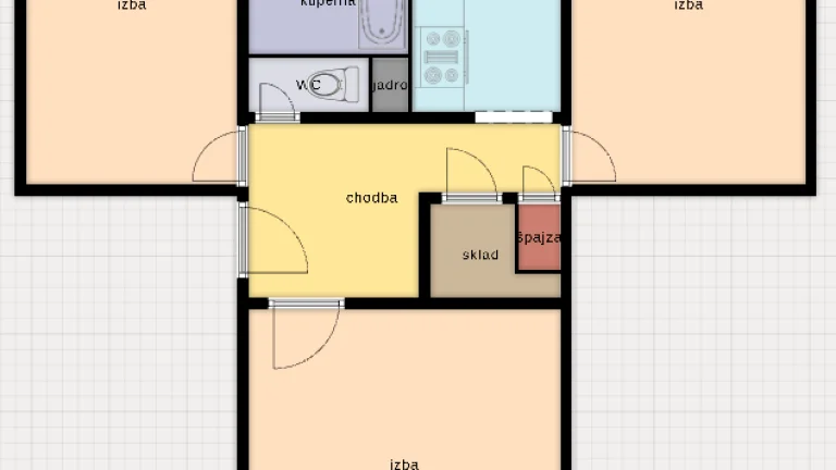3 izbový byt Nové Mesto nad Váhom, blízke centrum, 2x loggia
