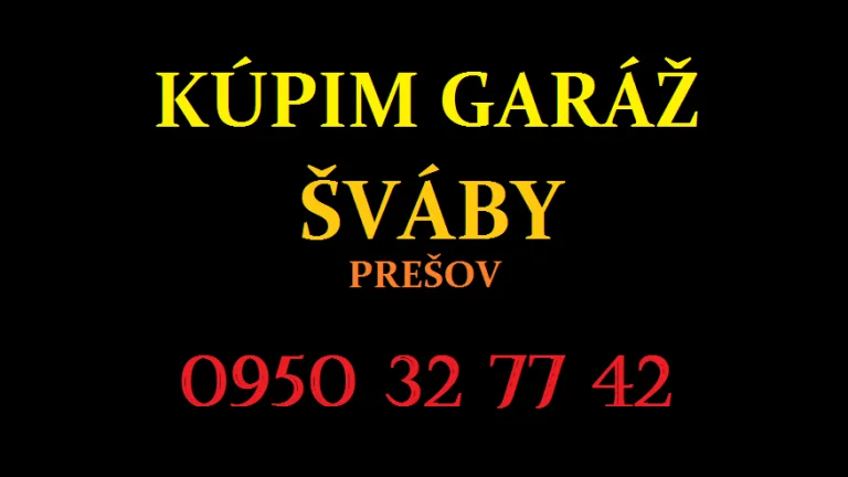 ⭐️ HĽADÁM GARÁŽ - Prešov ŠVÁBY ⭐️