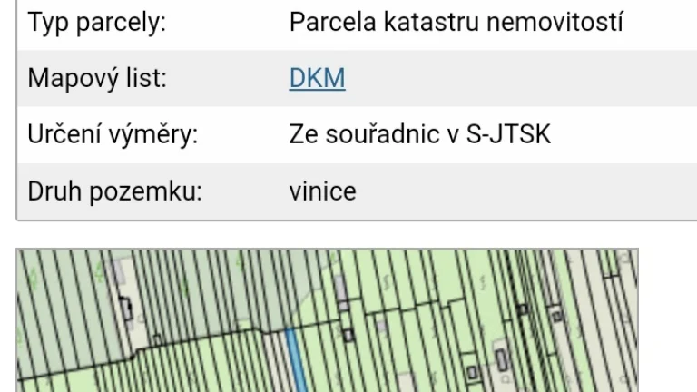 Prodej vinice a zahrady