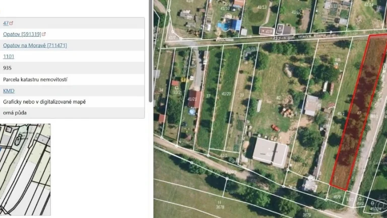 Pozemek v intravilánu městyse Opatov na Moravě