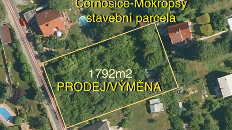 PRODEJ/VÝMĚNA Černošice,Mokropsy, Pardubická,1792m2 stavební