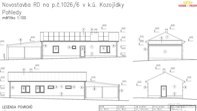 Projekt RD s pozemkem 500m2 - Kozojídky okr. Hodonín