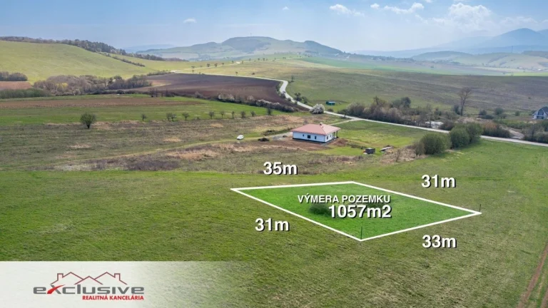 POZEMOK-1057m2,PUŠOVCE okr.PREŠOV,OBECNÁ CESTA A IS V PRÍPRA