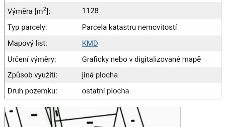 Pozemek - ostatní se stromy -1128 m²