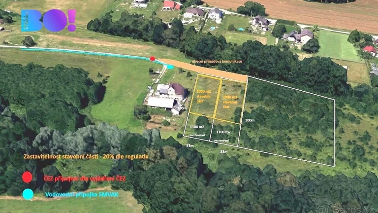 Prodej stavebního pozemku 3100 m², Horní Bludovice, okres Ka