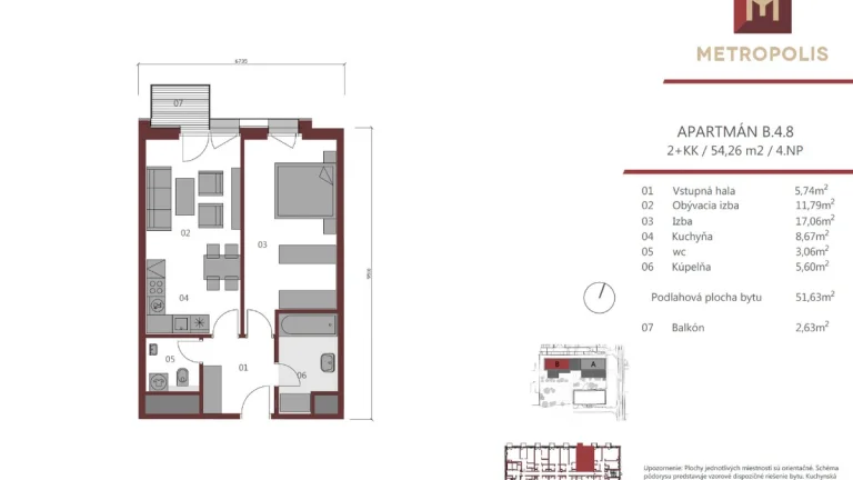 2-izbový apartmán Metropolis, Bottova ul., BA Staré Mesto