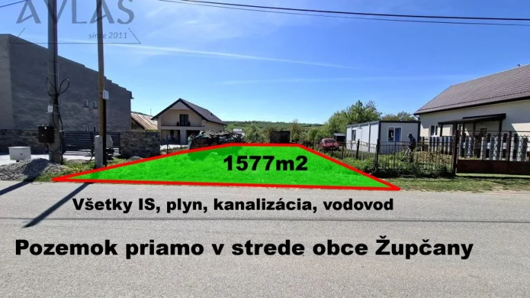 Slnečný pozemok s krásnym výhľadom na okolie obec Župčany