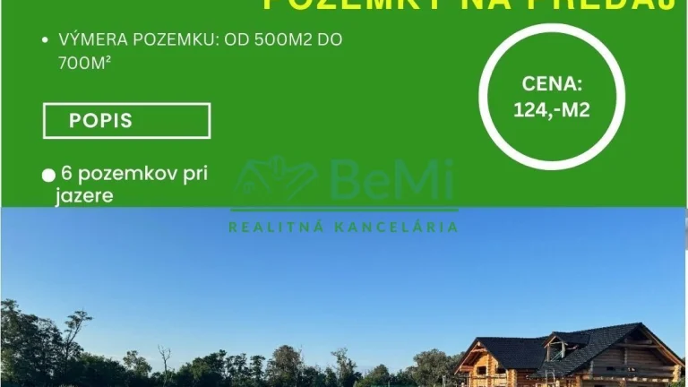 Stavebný pozemok - 626 m2/700 m2, jazero, Veľké Úľany ID 01