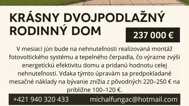 Na predaj: Rodinný dom vo vyhľadávanej lokalite Malá Ves, Lu