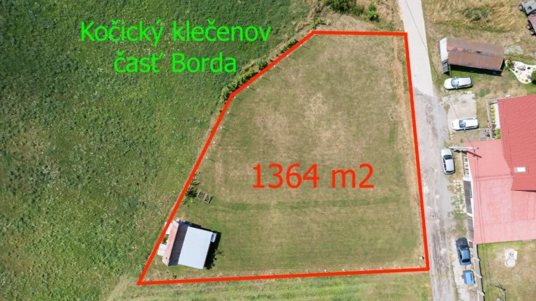 Stavebný pozemok 1364 m2, KOŠICKÝ KLEČENOV - Borda