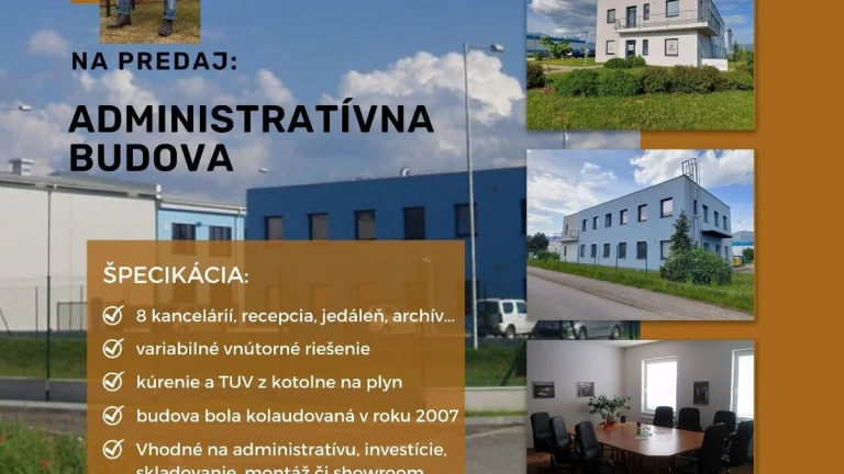 Na predaj - Moderná administratívna budova v priemyselnom pa