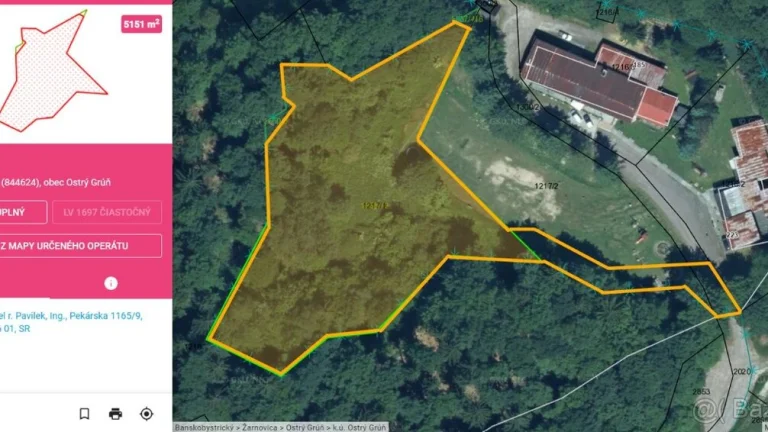 Veľký, rovinatý, vybavený pozemok pri obci Ostrý Grúň