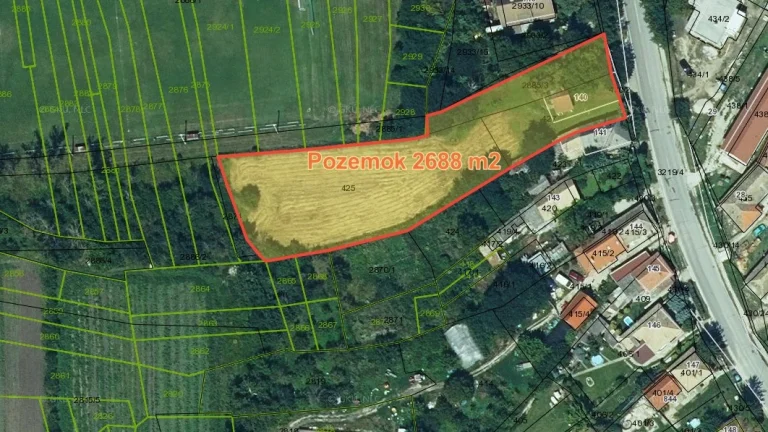 Predám pozemok 2688 m2 v obci Iža