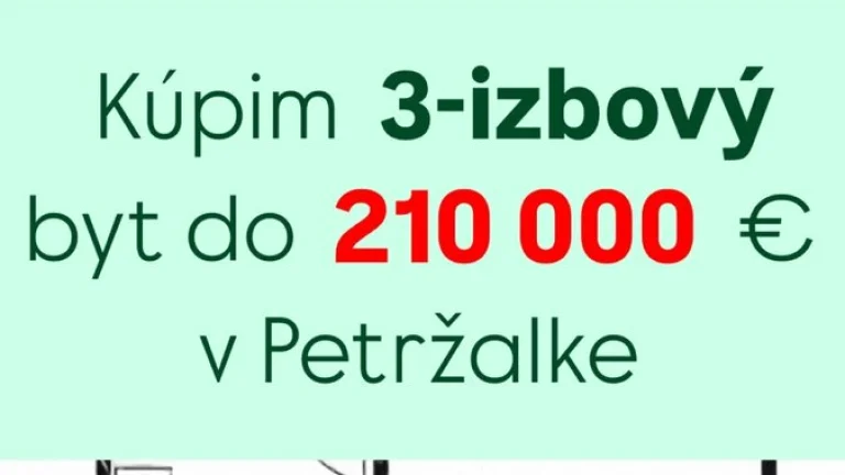 Záujem o 3i byt v Bratislave
