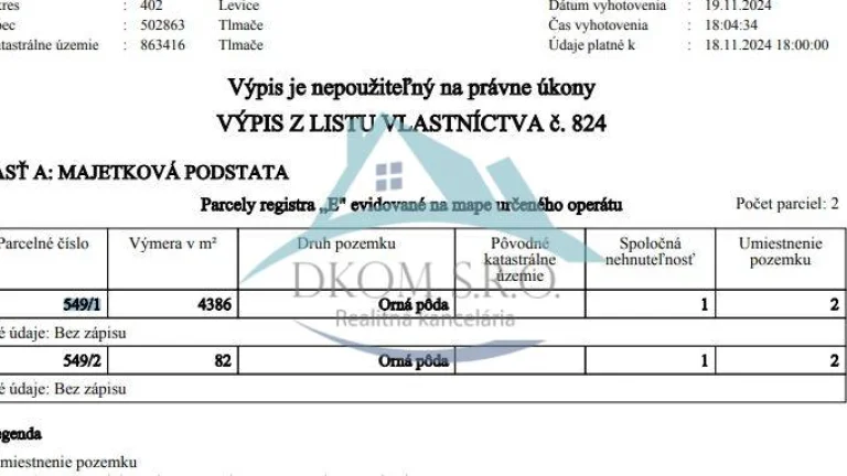 Na predaj investičný pozemok 4468m2