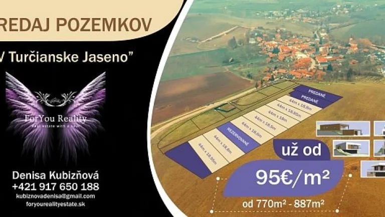 Pozemky na predaj ,,IBV TURČIANSKE JASENO,,