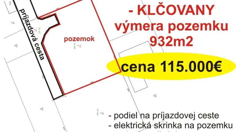PREDAJ STAVEBNÝ POZEMOK BOLERÁZ-KLČOVANY, 932m2, super cena