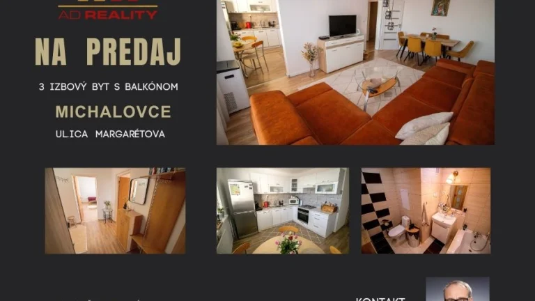 AD REALITY - REZERVOVANÝ - 3 izb. byt s balkónom sídl. SNP