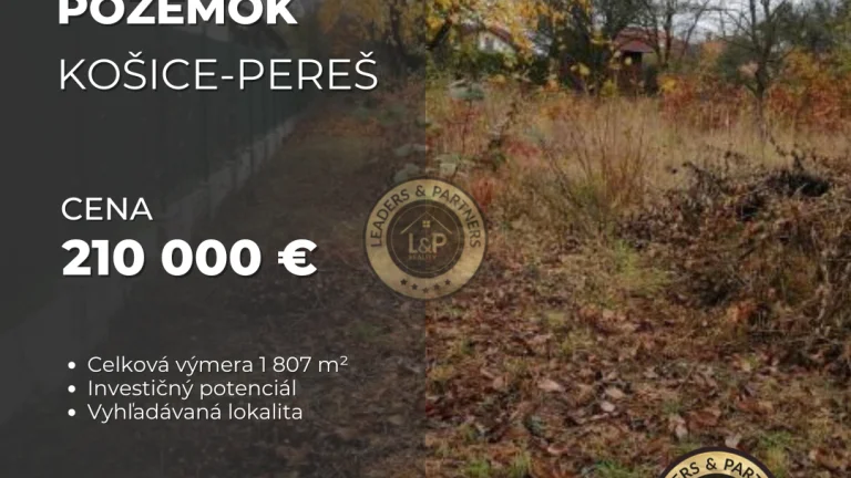 Na predaj komerčný pozemok, Košice-Pereš, 1807 m²