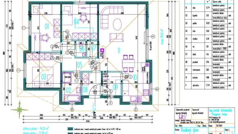 Na predaj kompletná Projektová dokumentácia. 1. podlažný Rod