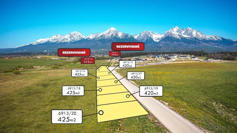 Na Predaj posledné 2 rovinaté pozemky, Mlynica, 425m2.