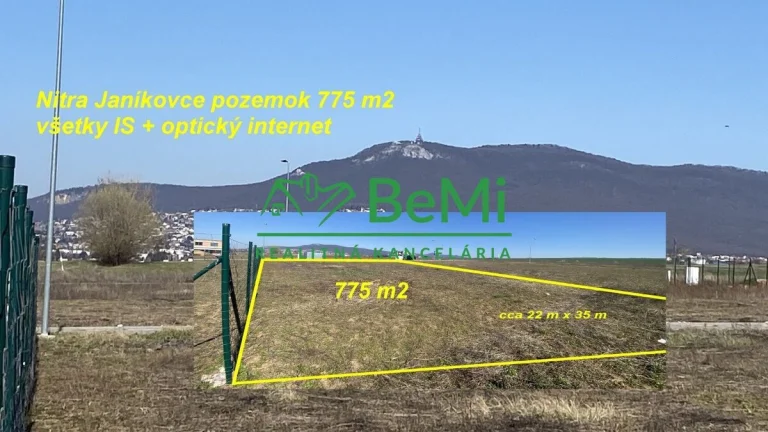 Nitra Janíkovce pozemok 775 m2 všetky IS ID 551-14-MIGa