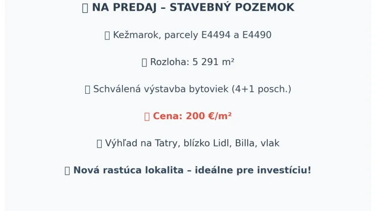 Pozemky bytova vystavba