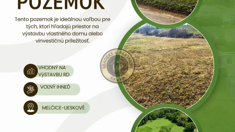 NA PREDAJ STAVEBNÝ POZEMOK – 1633 m², VÝBORNÁ POLOHA