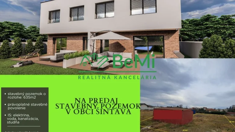 Stavebný pozemok v obci Šintava/ o výmere 635 m2 - novo vybu