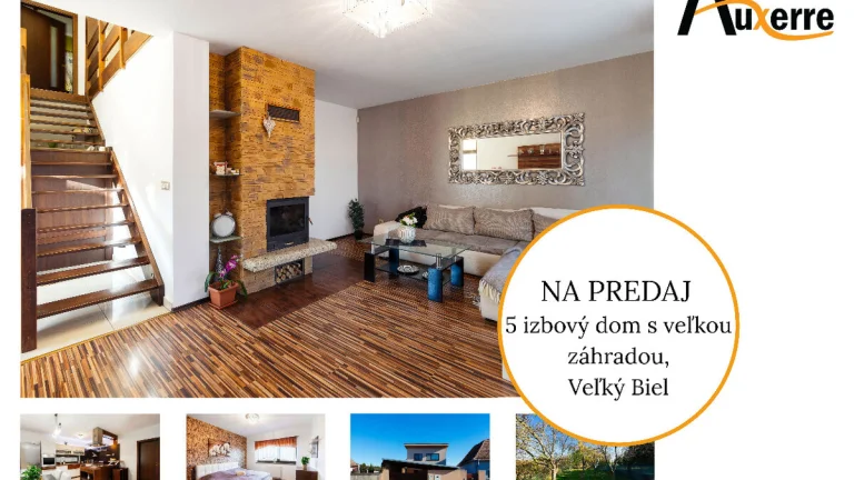 NA PREDAJ 5-izbový rodinný dom v obci Veľký Biel.