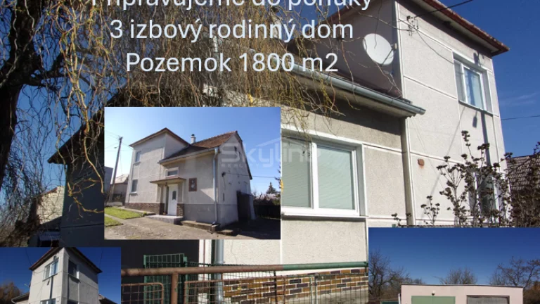 Pripravujeme do ponuky 3 izbový rodinný dom, 2 garáže, pozem