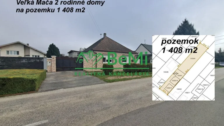 2 Rodinné domy na pozemku 1408 m2 Veľká Mača ID 001-12-EVBA