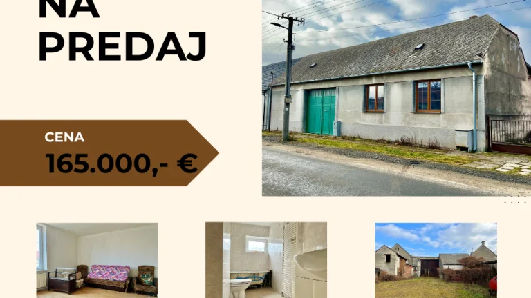 Na predaj veľký rodinný dom, pozemok 17 á, Malé Leváre