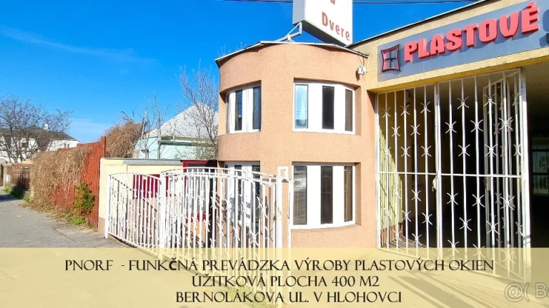PNORF - výrobná hala, úž. plocha 400 m2, Bernolákova ul.