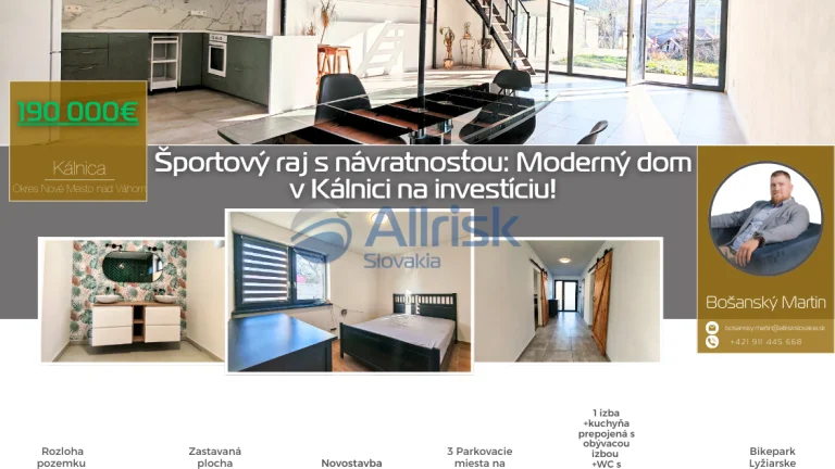 Znížená Cena Športový raj s návratnosťou: Moderný dom v