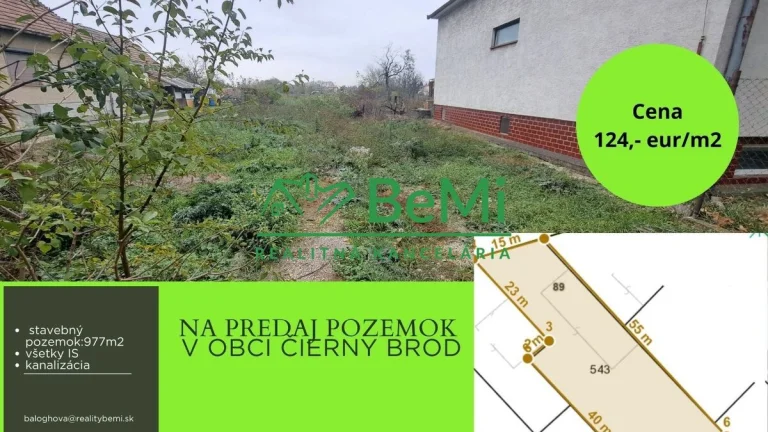013-14-EVBA Ponúkame vám na predaj stavebný pozemok - Čierny