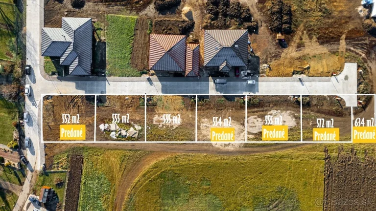 PNORF–posledná III. etapa predaja 7 st. pozemkov, 150,-€/m2
