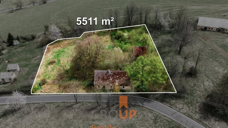 Prodej pozemku 5511 m2 s budovou 176 m2 - Nová Ves - Louka