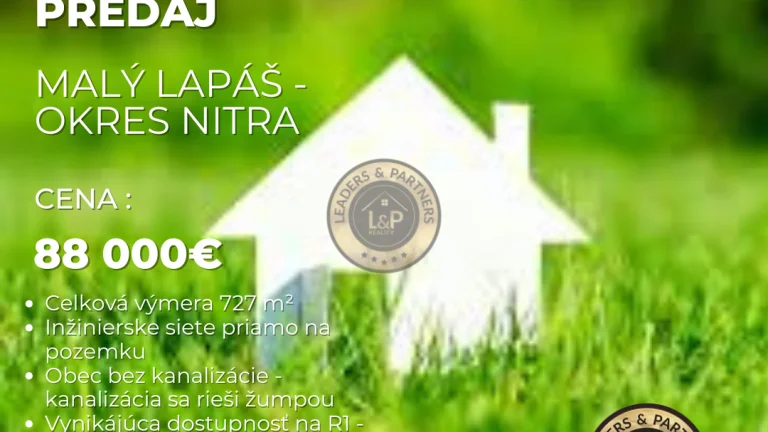 Pozemok na predaj - Malý Lapáš