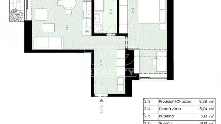 Na predaj 2 izbový byt, Martin - Centrum