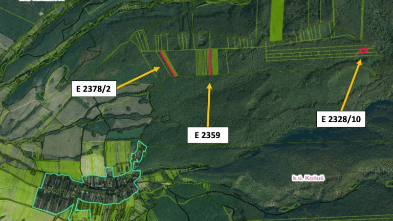 Koňuš – 7.544 m2 LESNÉ POZEMKY v podiele 1/1