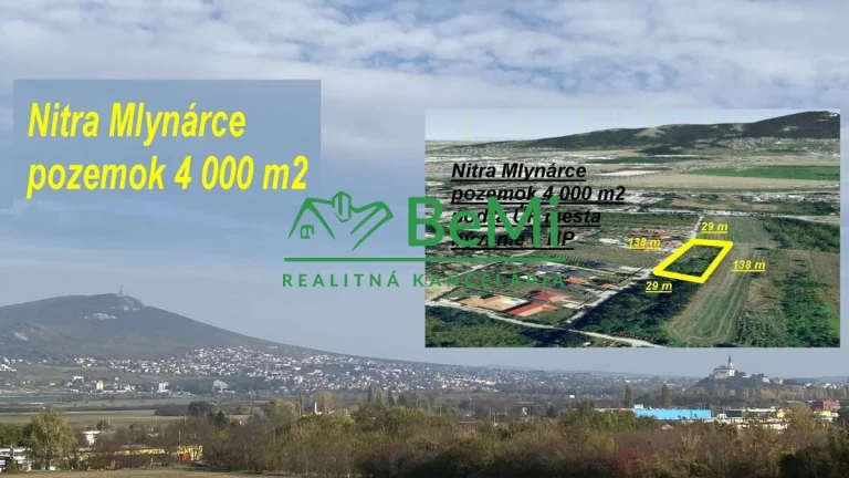 Nitra Mlynárce pozemok 4 000 m2 ID 538-14-MIG