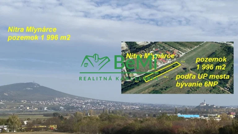 Nitra Mlynárce pozemok 1 996 m2 ID 529-14-MIG