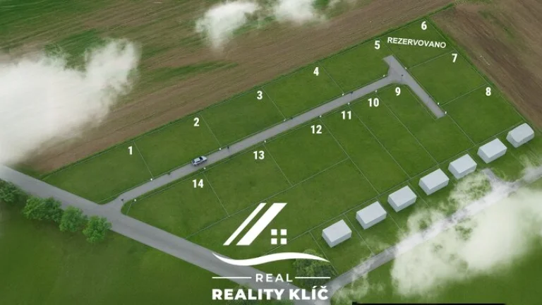 Prodej, 14 stavebních parcel o výměře min 930m2 - max 1021m2