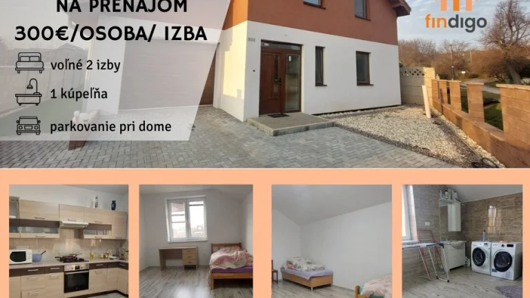 Prenájom izieb v obci Kľačany