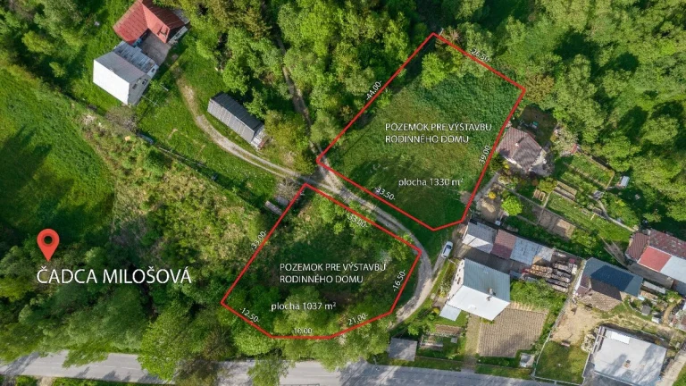 Stavebné pozemky pre rodinný dom - Čadca Milošová