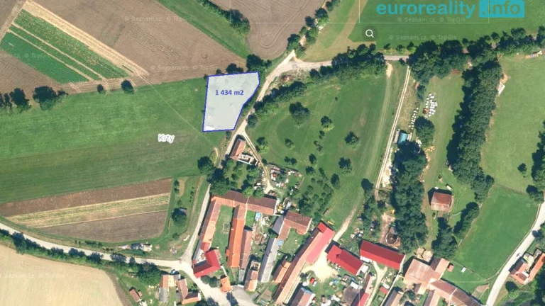 Prodej, stavební pozemek, 1 434 m2, Krty - Hradec