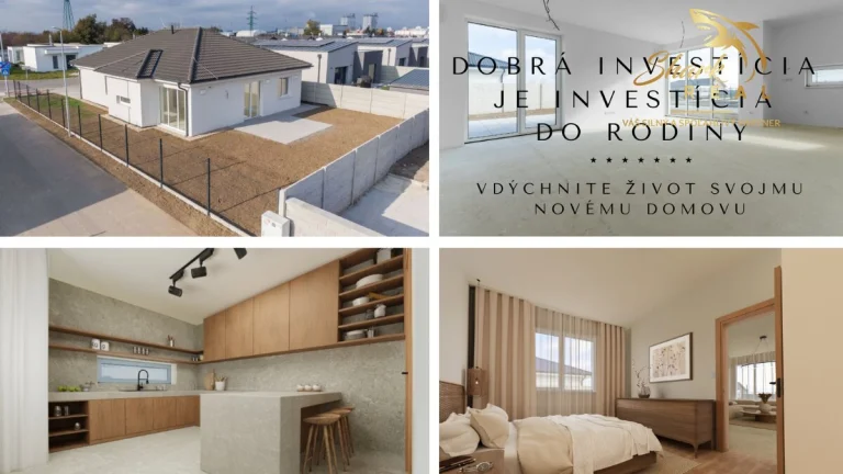Novostavba5-izbový BUNGALOVveľký pozemkok, dobrá lokal