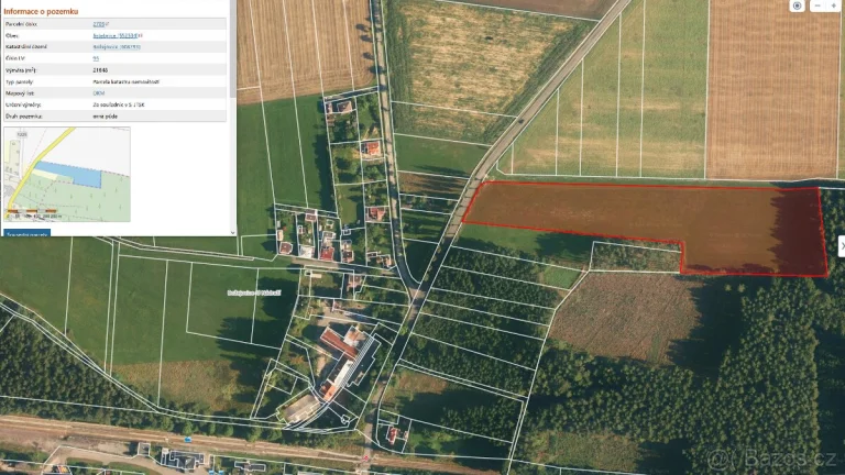 Prodám pozemek 21.848m2 orná půda Božejovice (Jistebnice)